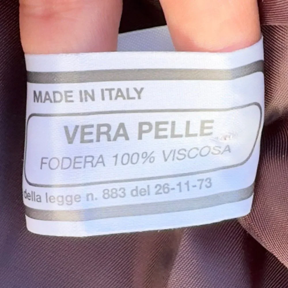 Peruzzi Vera Pelle‎ Leather Italian Made Moto Style Jacket Brown Women's 2